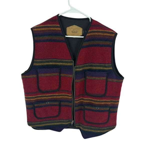 Woolrich Striped Wool Utility Vest XL - Picture 1 of 6
